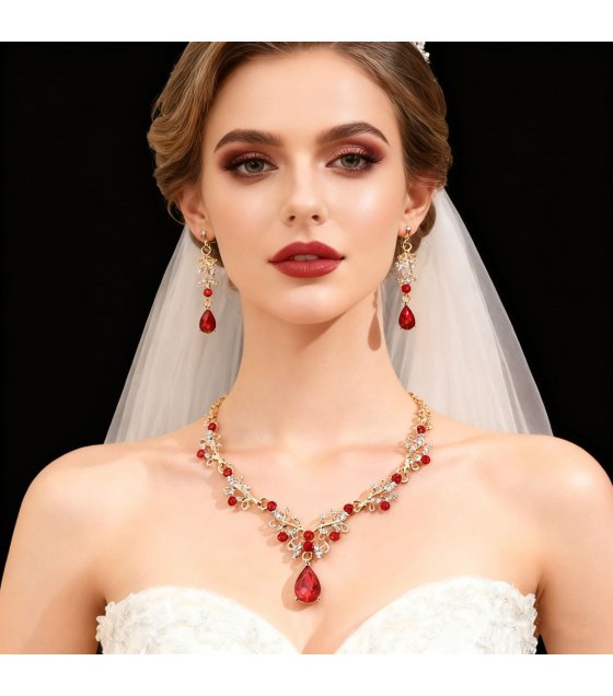 SET719 - Luxury Red Wedding Jewelry Set